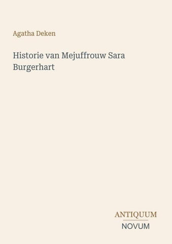 Historie van Mejuffrouw Sara Burgerhart