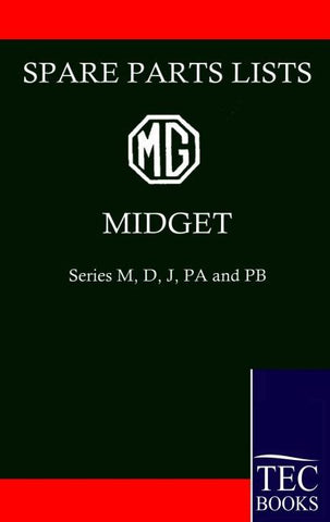 MG MIDGET Spare Parts Lists