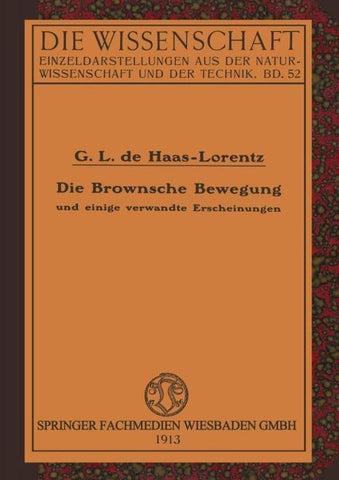 Die Brownsche Bewegung und Einige Verwandte Erscheinungen