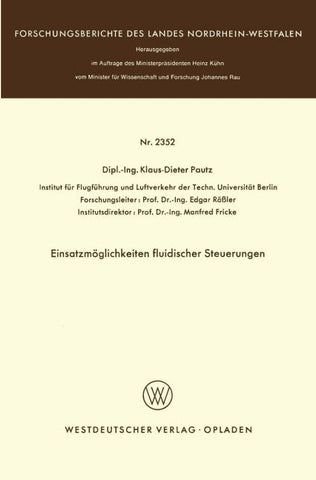 Einsatzmöglichkeiten fluidischer Steuerungen
