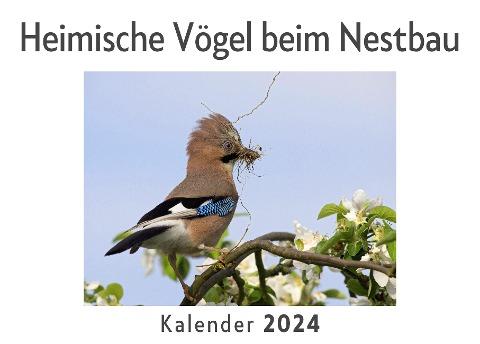 Heimische Vögel beim Nestbau (Wandkalender 2024, Kalender DIN A4 quer, Monatskalender im Querformat mit Kalendarium, Das perfekte Geschenk)