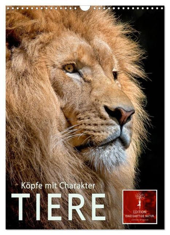 Tiere - Köpfe mit Charakter (Wandkalender 2026 DIN A3 hoch), CALVENDO Monatskalender