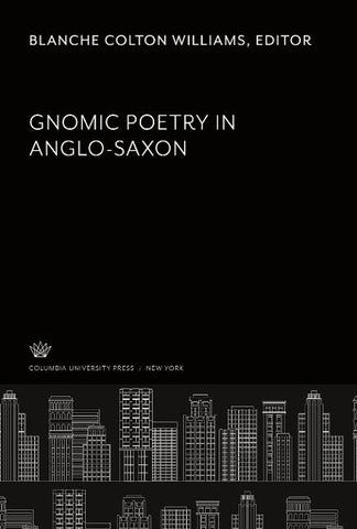 Gnomic Poetry in Anglo-Saxon