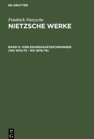 Vorlesungsaufzeichnungen (WS 1874/75 - WS 1878/79)