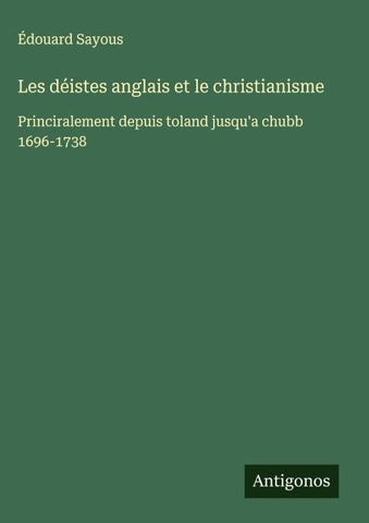 Les déistes anglais et le christianisme