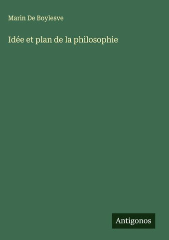 Idée et plan de la philosophie