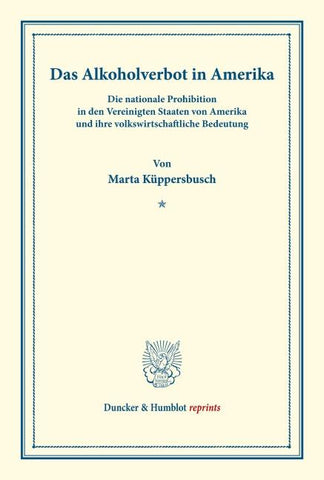 Das Alkoholverbot in Amerika.