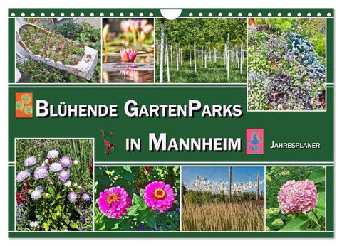 Blühende Gartenparks in Mannheim (Wandkalender 2026 DIN A4 quer), CALVENDO Monatskalender
