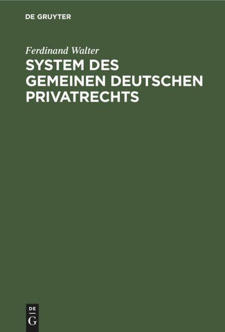System des gemeinen deutschen Privatrechts