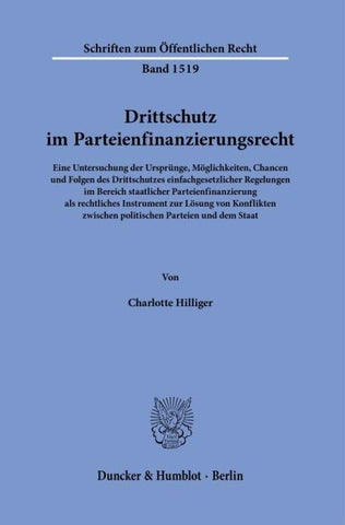 Drittschutz im Parteienfinanzierungsrecht.