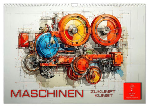 Maschinen Zukunft Kunst (Wandkalender 2026 DIN A3 quer), CALVENDO Monatskalender