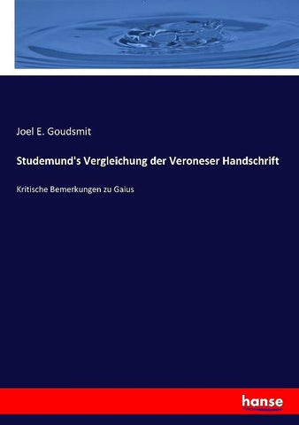 Studemund's Vergleichung der Veroneser Handschrift