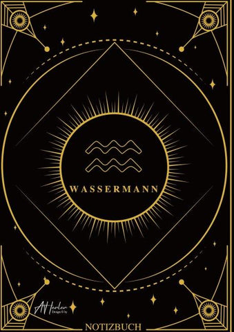 Edles Notizbuch Sternzeichen Wassermann | Designed by Alfred Herler