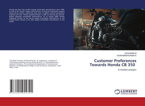 Customer Preferences Towards Honda CB 350