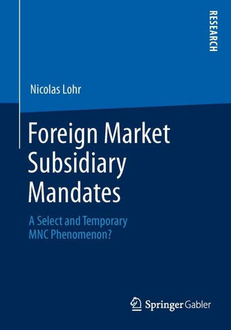 Foreign Market Subsidiary Mandates