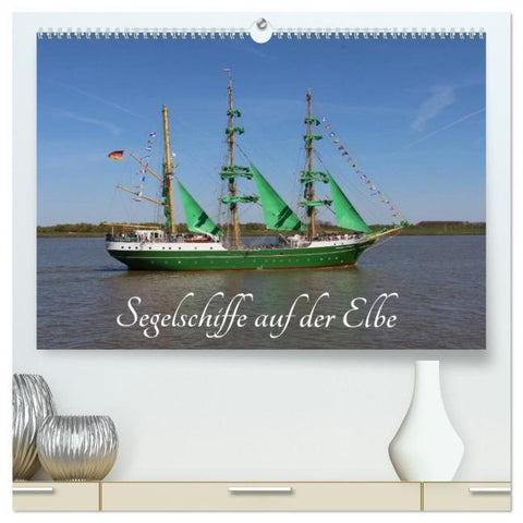 Segelschiffe auf der Elbe (hochwertiger Premium Wandkalender 2026 DIN A2 quer), Kunstdruck in Hochglanz