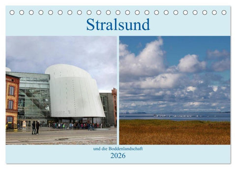 Stralsund und die Boddenlandschaft (Tischkalender 2026 DIN A5 quer), CALVENDO Monatskalender