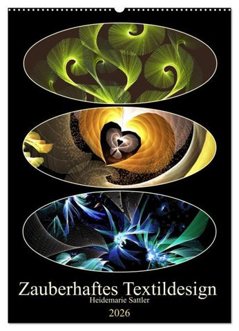 Zauberhaftes Textildesign (Wandkalender 2026 DIN A2 hoch), CALVENDO Monatskalender