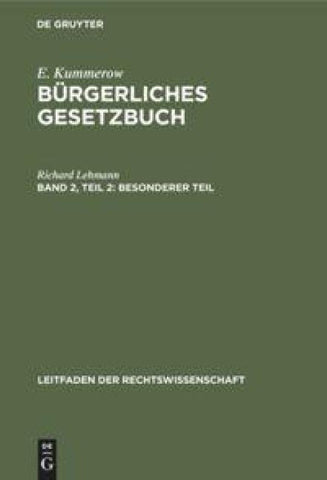 E. Kummerow; R. Lehmann: Bürgerliches Gesetzbuch / Besonderer Teil