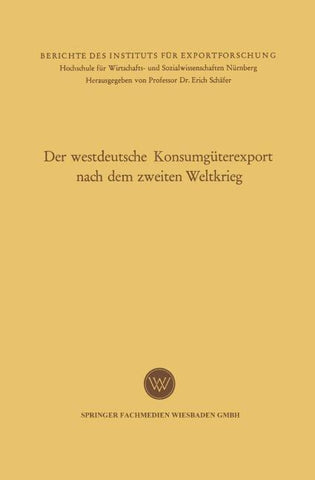 Der westdeutsche Konsumgüterexport nach dem zweiten Weltkrieg