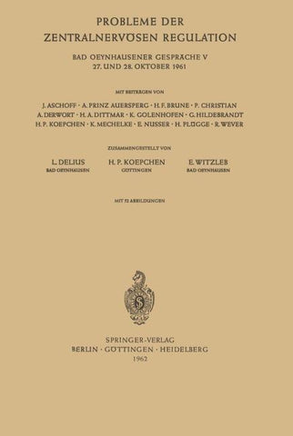 Probleme der zentralnervösen Regulation