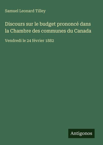 Discours sur le budget prononcé dans la Chambre des communes du Canada