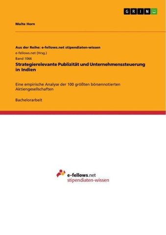 Strategierelevante Publizität und Unternehmenssteuerung in Indien