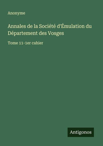 Annales de la Société d'Émulation du Département des Vosges