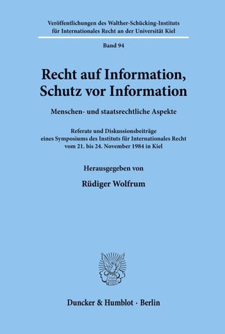 Recht auf Information, Schutz vor Information.