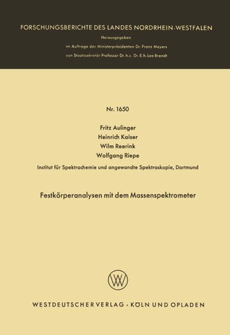 Festkörperanalysen mit dem Massenspektrometer