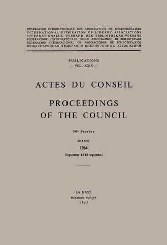 Actes Du Conseil Proceedings of the Council