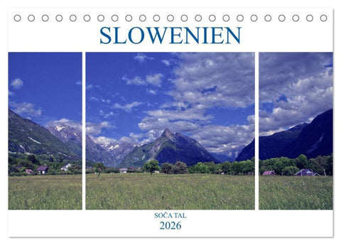 Slowenien - Soca Tal (Tischkalender 2026 DIN A5 quer), CALVENDO Monatskalender