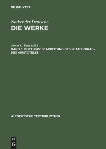 Boethius' Bearbeitung des »Categoriae« des Aristoteles