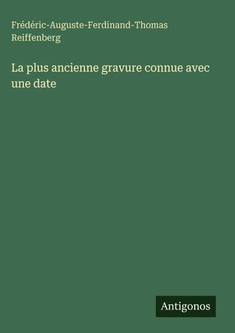La plus ancienne gravure connue avec une date