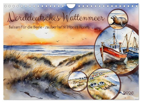 Norddeutsches Wattenmeer (Wandkalender 2026 DIN A4 quer), CALVENDO Monatskalender