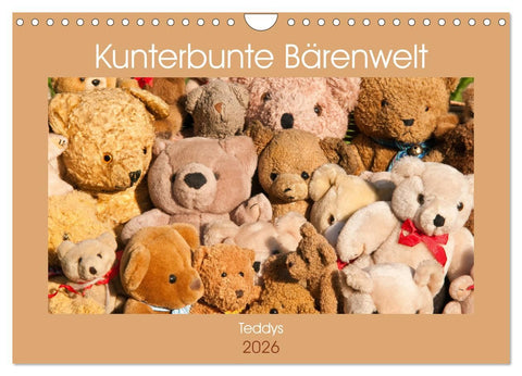 Kunterbunte Bärenwelt - Teddys (Wandkalender 2026 DIN A4 quer), CALVENDO Monatskalender