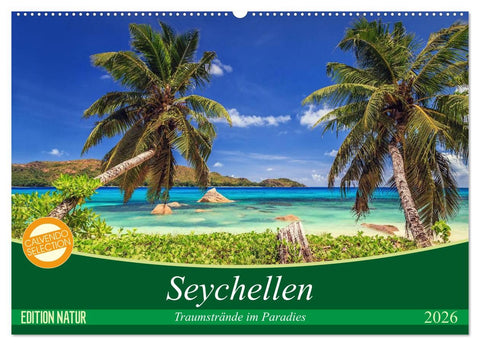 Seychellen – Traumstrände im Paradies (Wandkalender 2026 DIN A2 quer), CALVENDO Monatskalender