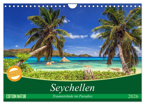 Seychellen – Traumstrände im Paradies (Wandkalender 2026 DIN A4 quer), CALVENDO Monatskalender