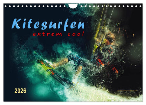 Kitesurfen extrem cool (Wandkalender 2026 DIN A4 quer), CALVENDO Monatskalender