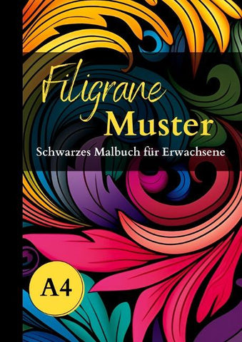 Schwarzes Malbuch für Erwachsene "Filigrane Muster"
