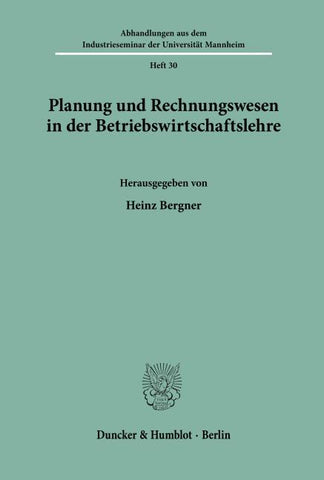 Planung und Rechnungswesen in der Betriebswirtschaftslehre.