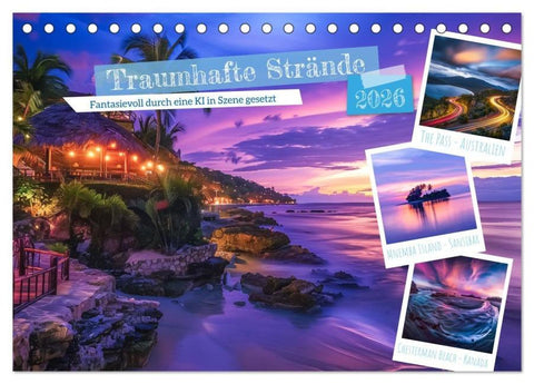 Traumhafte Strände (Tischkalender 2026 DIN A5 quer), CALVENDO Monatskalender