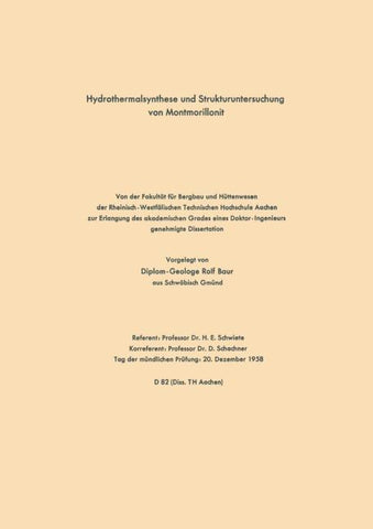 Hydrothermalsynthese und Strukturuntersuchung von Montmorillonit