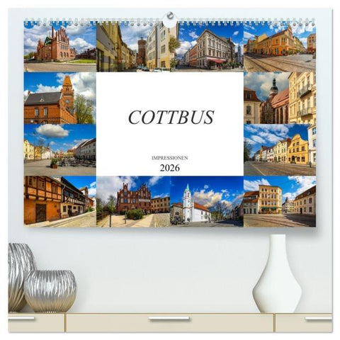 Cottbus Impressionen (hochwertiger Premium Wandkalender 2026 DIN A2 quer), Kunstdruck in Hochglanz