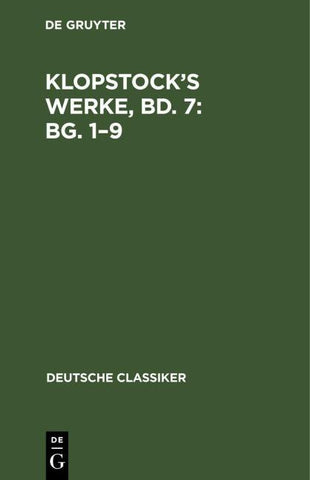Klopstock’s Werke, Bd. 7: Bg. 1–9
