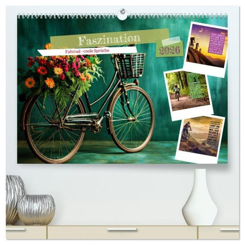 Faszination Fahrrad - coole Sprüche (hochwertiger Premium Wandkalender 2026 DIN A2 quer), Kunstdruck in Hochglanz
