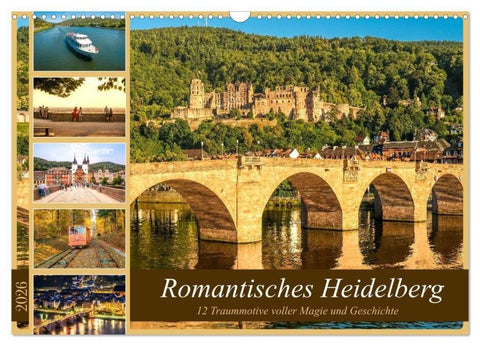 Romantisches Heidelberg – 12 Traummotive voller Magie und Geschichte (Wandkalender 2026 DIN A3 quer), CALVENDO Monatskalender
