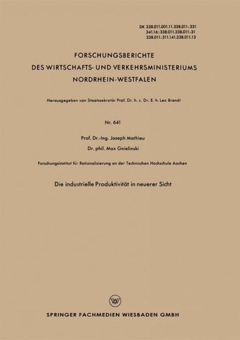 Die industrielle Produktivität in neuerer Sicht
