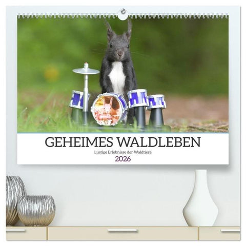 Geheimes Waldleben (hochwertiger Premium Wandkalender 2026 DIN A2 quer), Kunstdruck in Hochglanz