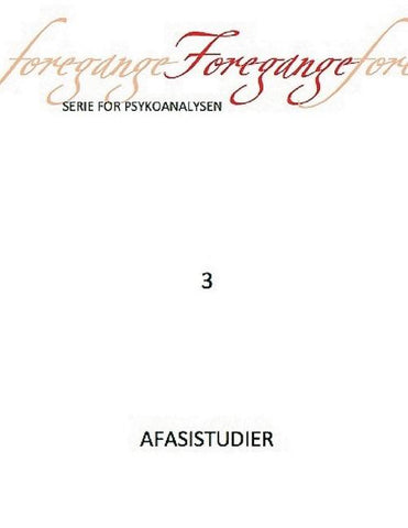 Foregange nr. 3 - Afasistudier